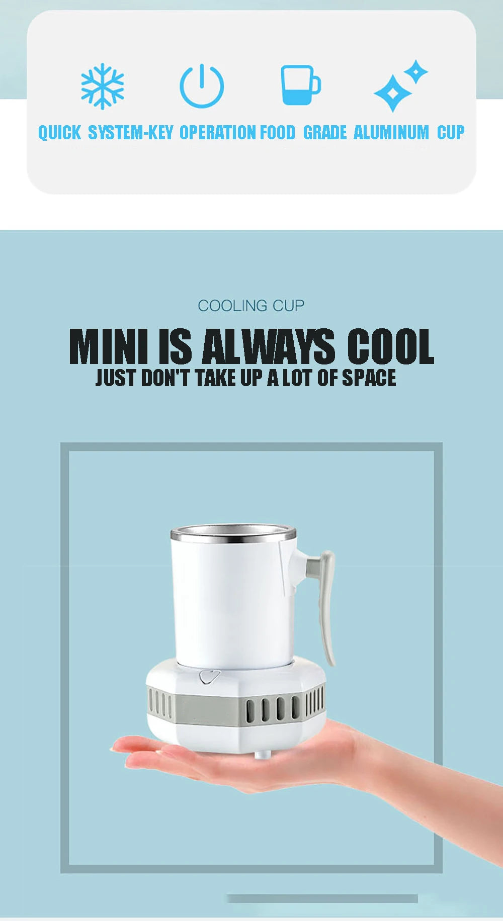 Réfrigérateur Electrique Portable, Tasse a refroidissement rapide, boisson glacée même en été.