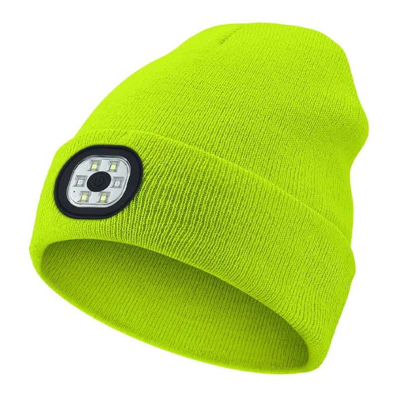 Bonnet avec lumière LED , unisexe,  rechargeable par USB.