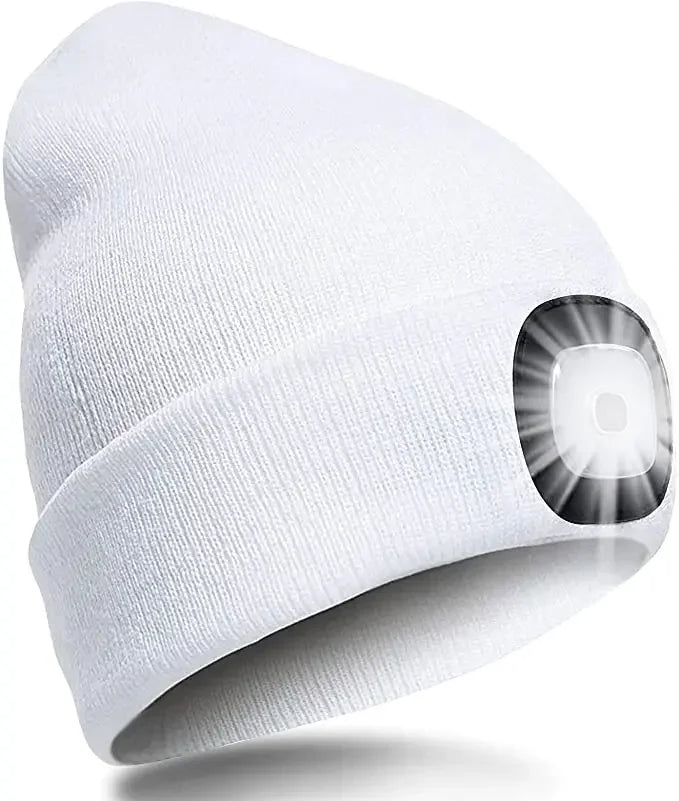 Bonnet avec lumière LED , unisexe,  rechargeable par USB.
