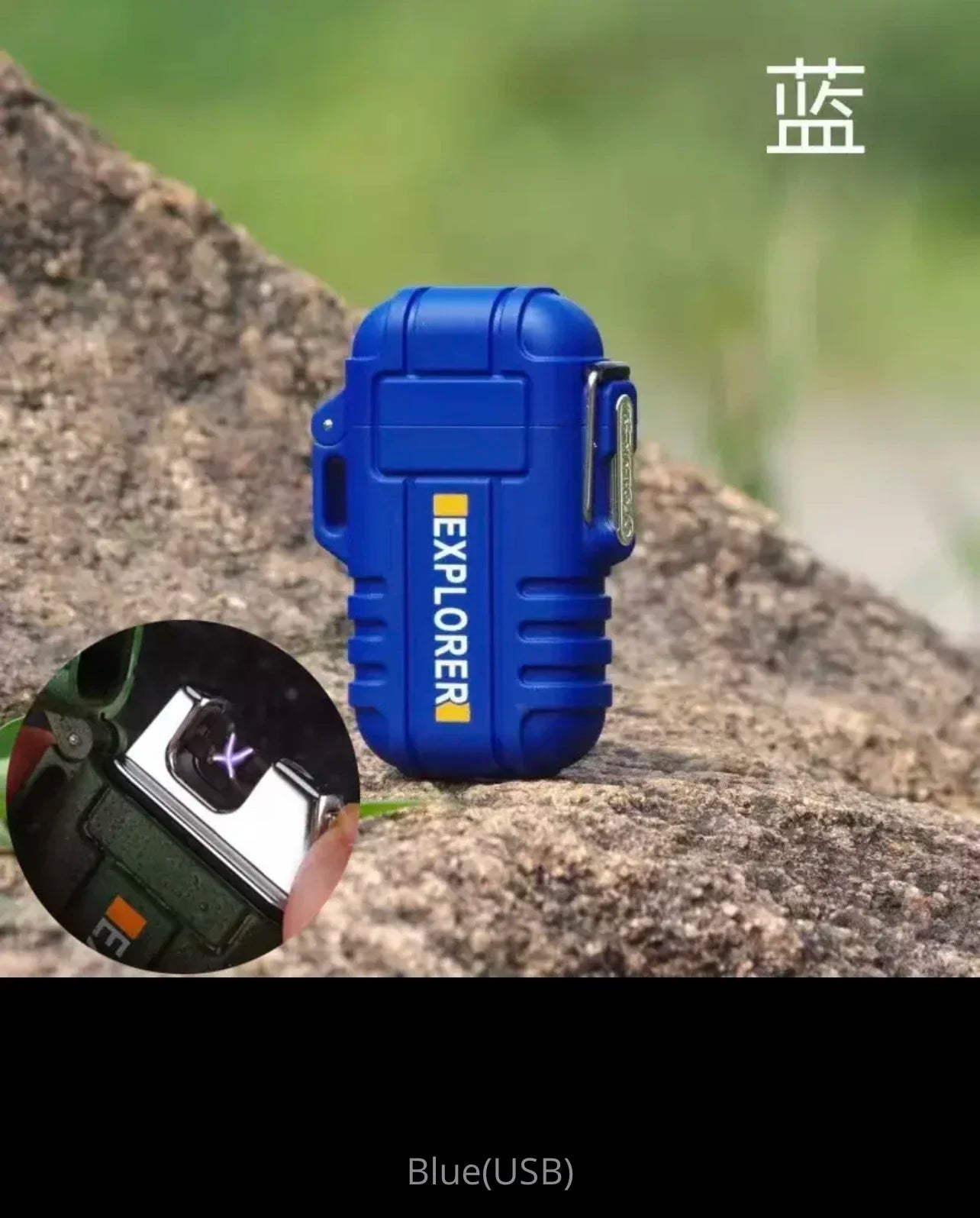 Briquet plasma sans flamme double arc étanche, rechargeable par USB, avec coupe-vent, pour l'extérieur.