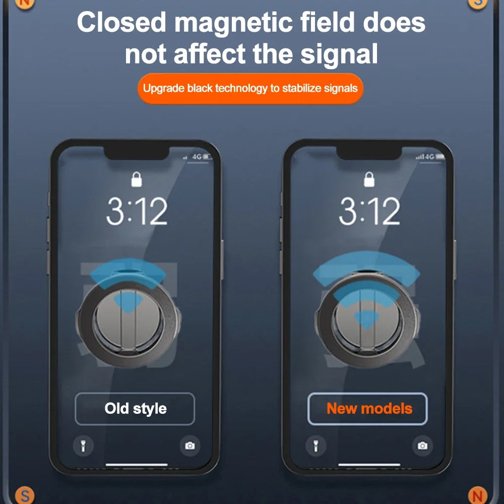 Support magnétique pliable MagSafe de smartphone pour voiture, rotation à 360 degrés ; pour iPhone 15, 14, 13, 12