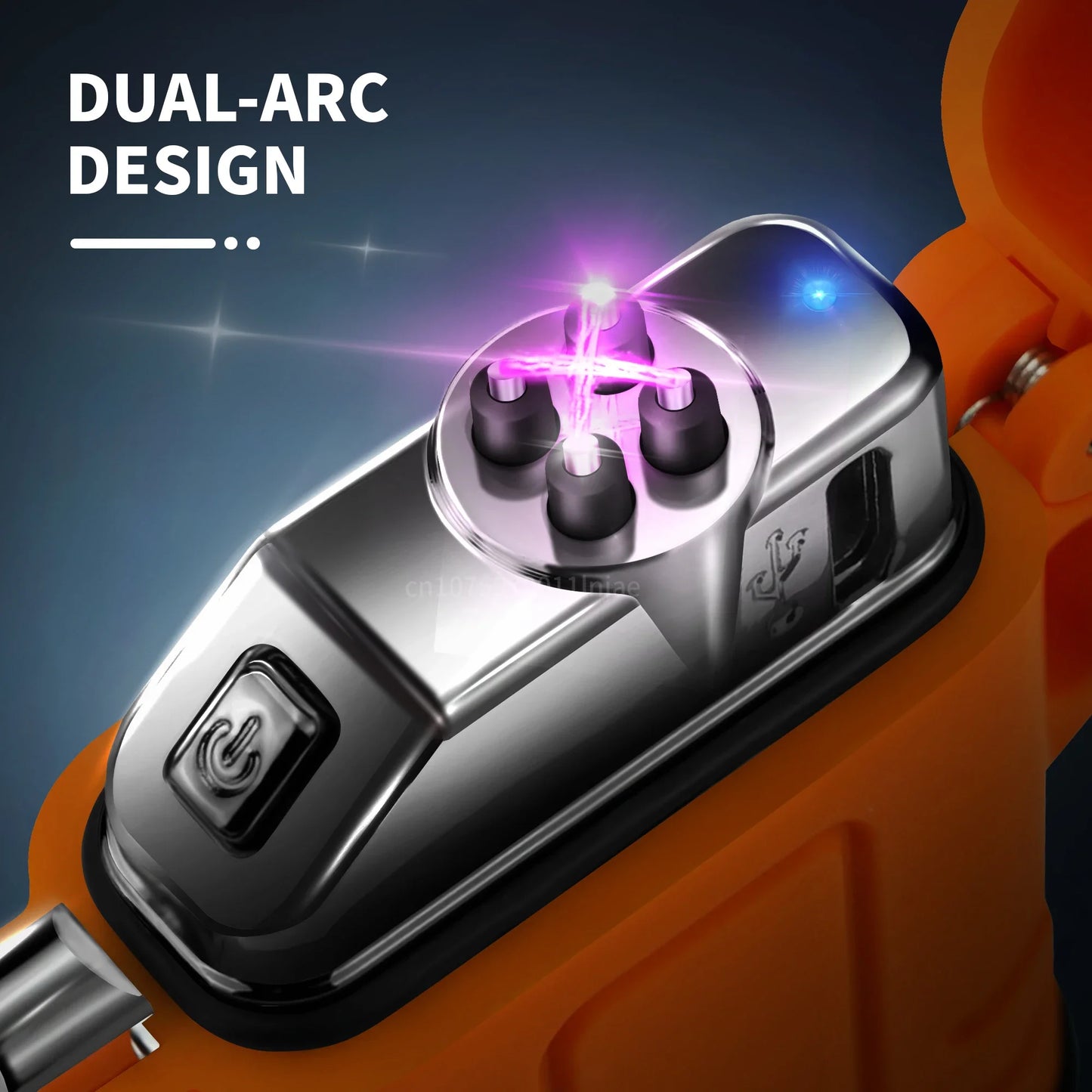 Briquet plasma sans flamme double arc étanche, rechargeable par USB, avec coupe-vent, pour l'extérieur.