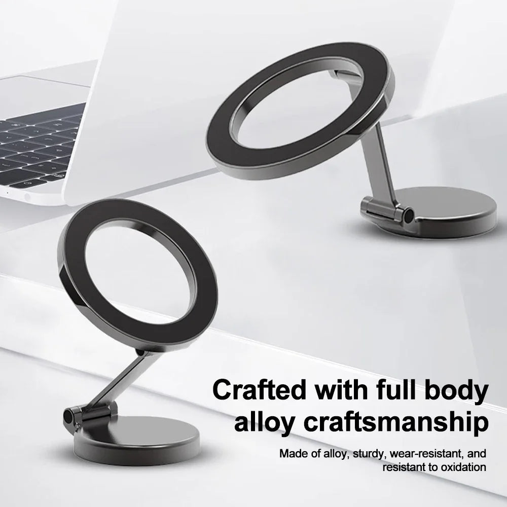 Support magnétique pliable MagSafe de smartphone pour voiture, rotation à 360 degrés ; pour iPhone 15, 14, 13, 12
