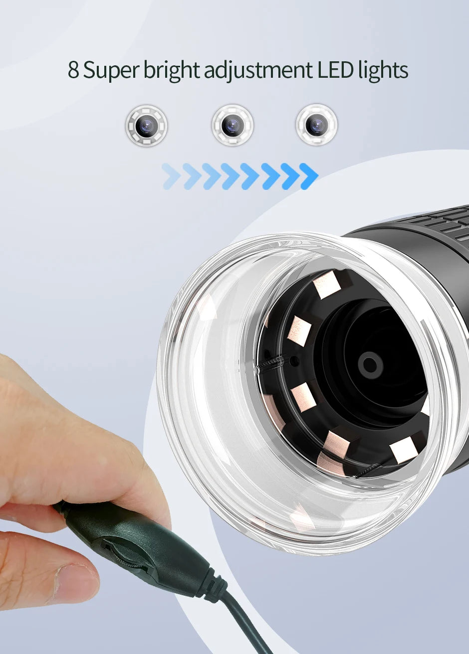 Microscope Numérique Portable Sans Fil avec Support Flexible - Grossissement 50x-1000x –  Compatible iPhone, Android et PC