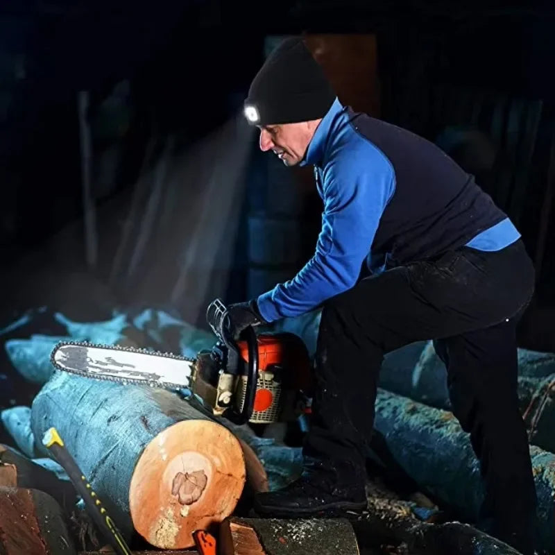 Bonnet avec lumière LED , unisexe,  rechargeable par USB.