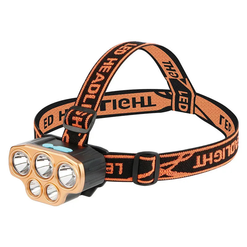 Lampe frontale 8 LED rechargeable par USB , ultra-lumineuse