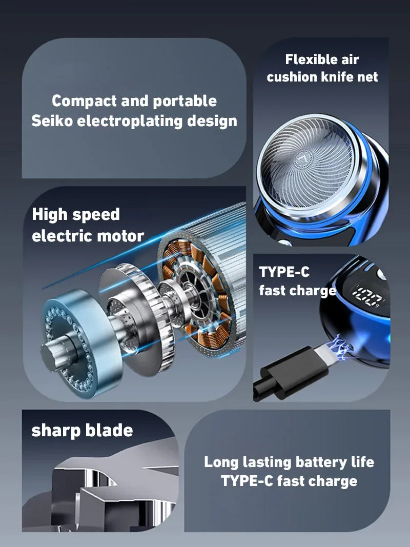 Rasoir électrique Xiaomi portable pour homme, rasoir de voyage, utilisation humide ou sèche, rechargeable par USB