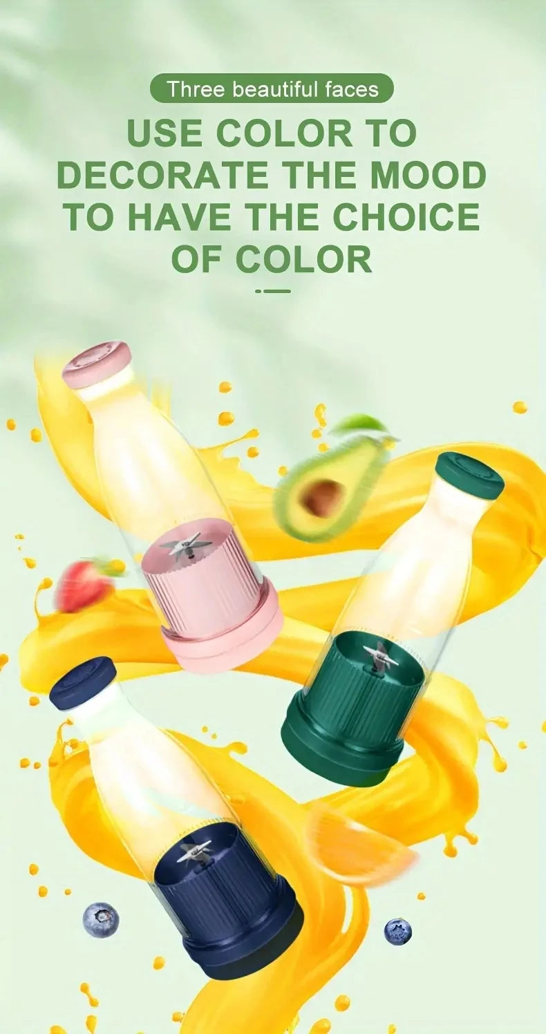 Mixeur Blender 6 lames pour Smoothie, Milkshake, portable et rechargeable par USB, Bouteille Sport.