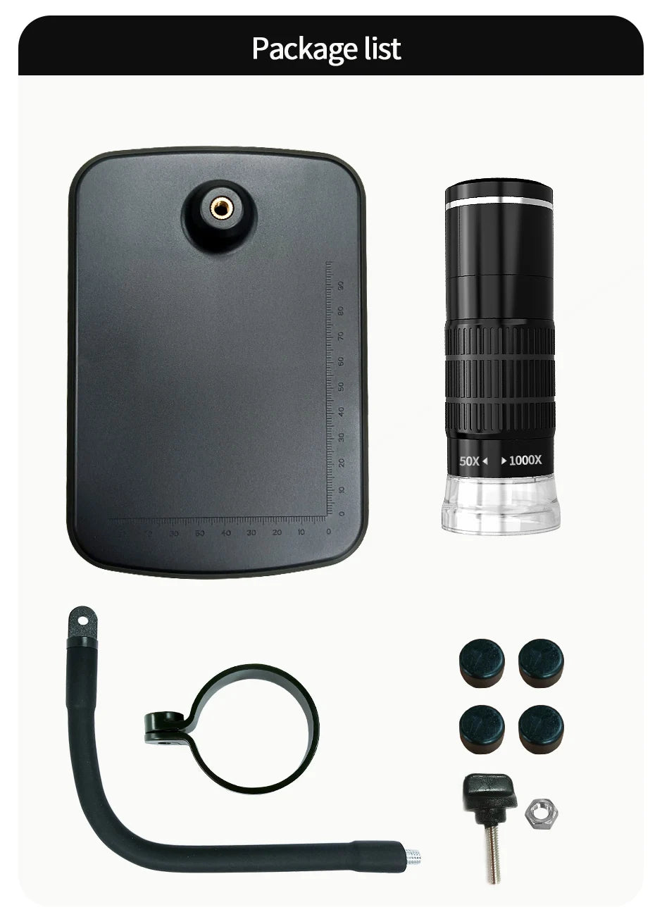 Microscope Numérique Portable Sans Fil avec Support Flexible - Grossissement 50x-1000x –  Compatible iPhone, Android et PC