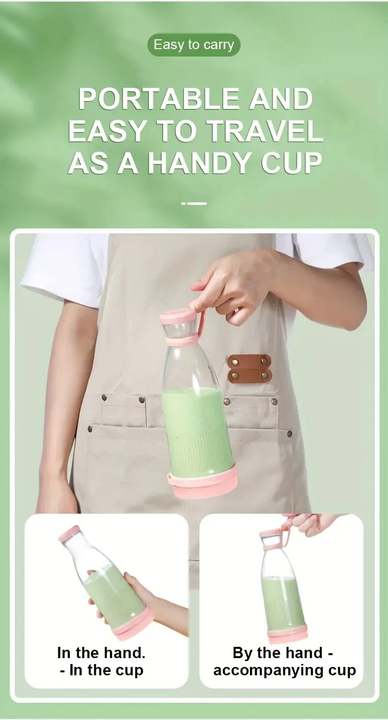 Mixeur Blender 6 lames pour Smoothie, Milkshake, portable et rechargeable par USB, Bouteille Sport.