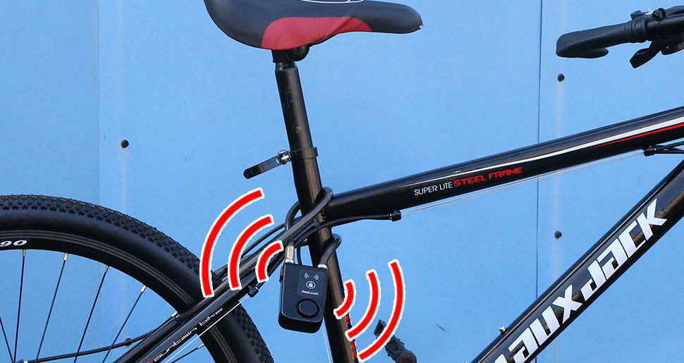 Antivol étanche sans clés pour vélo et moto avec alarme 110 dB, Verrouillage/déverrouillage par Bluetooth depuis votre smartphone.