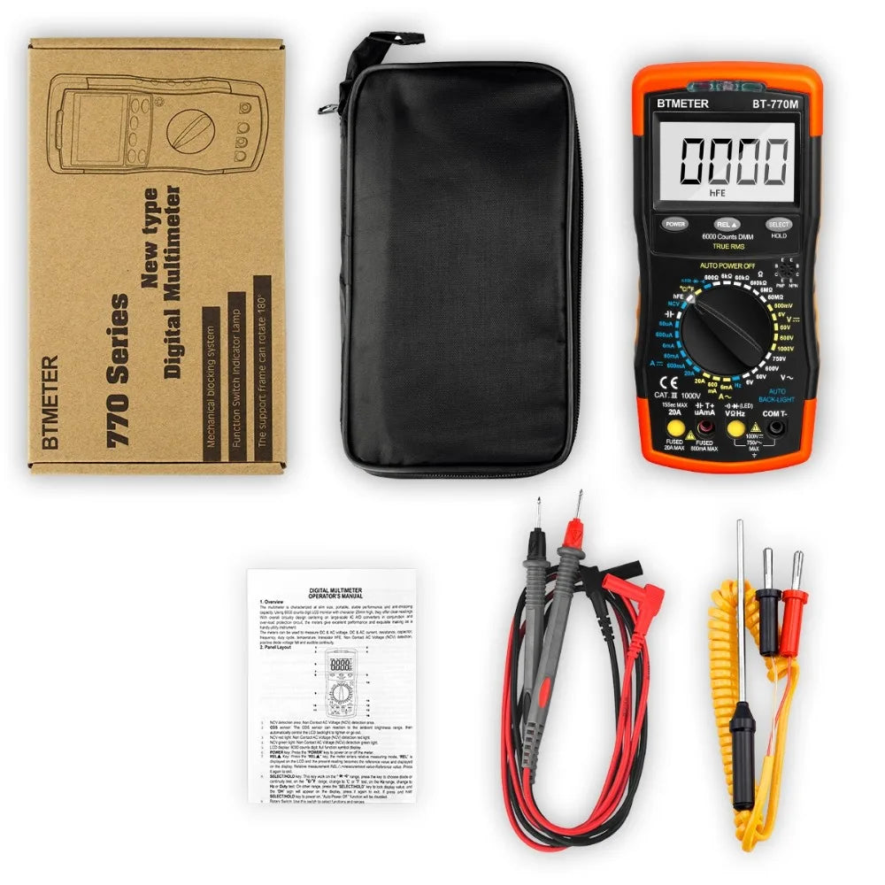 BTMETER True RMS Digital Multimeter,Precision Multimeter,Profession Insulation Tester Voltage Meter Diode Test NCV，770 Series