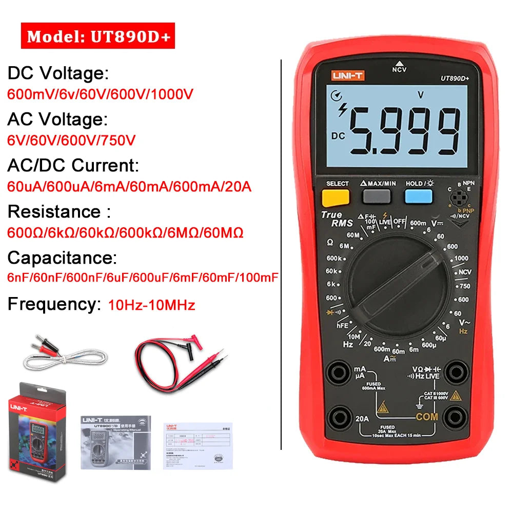 Multimètre professionnel UNI-T - Gamme complète UT890 à UT61