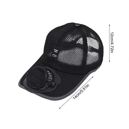 Outdoor Mesh Cap Solar Powered Charging Fan Cap Summer New Style Breathable Sunshade Sun Protection men's women's Adults