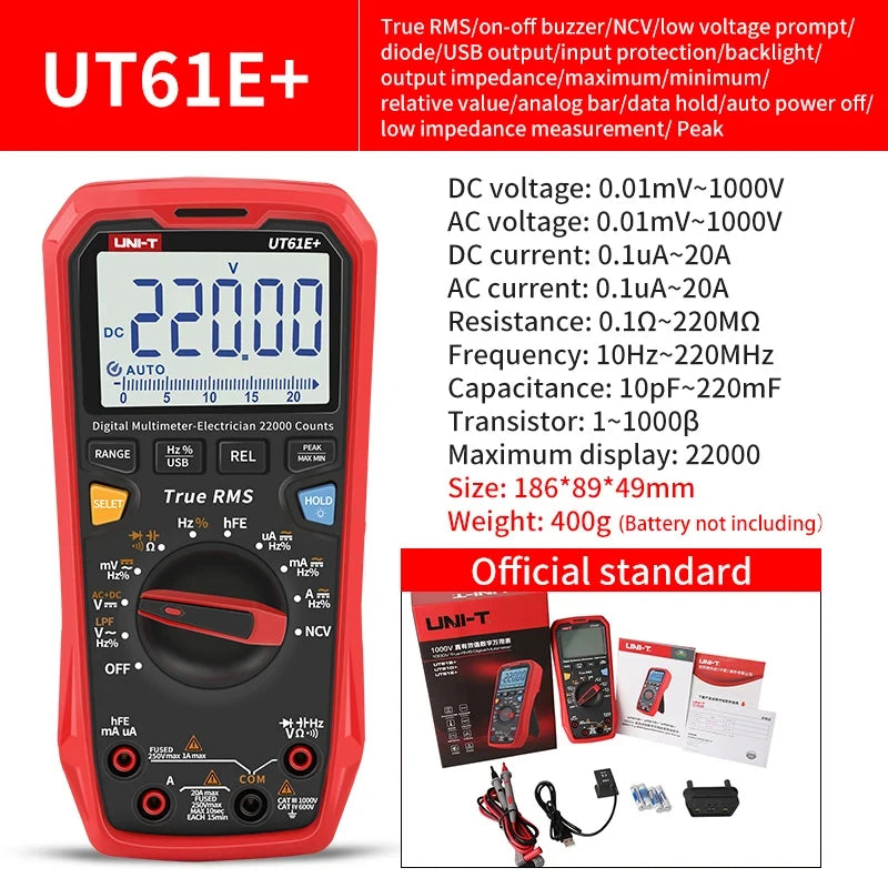 Multimètre professionnel UNI-T - Gamme complète UT890 à UT61