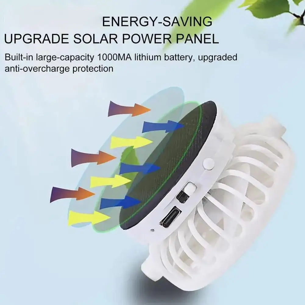 Casquette avec ventilateur intégré - Recharge solaire et USB