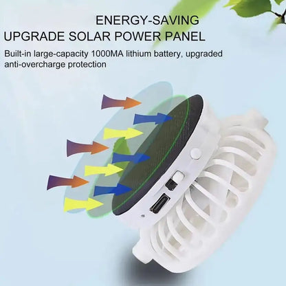 Casquette avec ventilateur intégré - Recharge solaire et USB