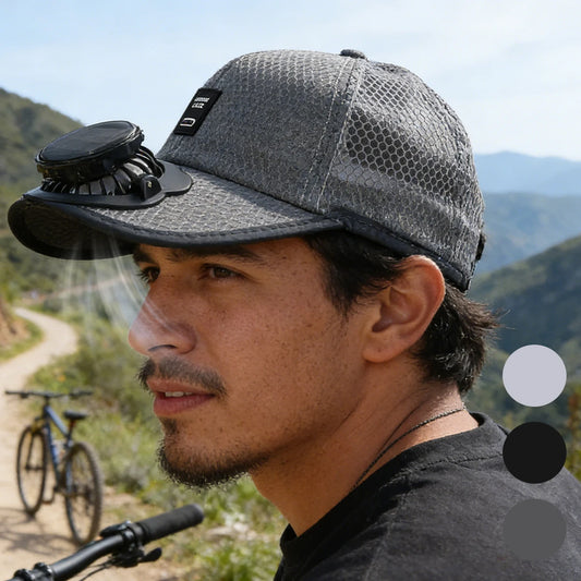 Outdoor Mesh Cap Solar Powered Charging Fan Cap Summer New Style Breathable Sunshade Sun Protection men's women's Adults