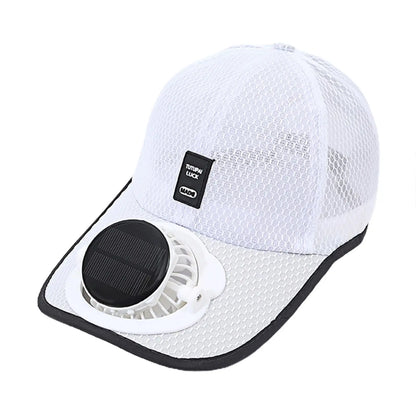 Outdoor Mesh Cap Solar Powered Charging Fan Cap Summer New Style Breathable Sunshade Sun Protection men's women's Adults