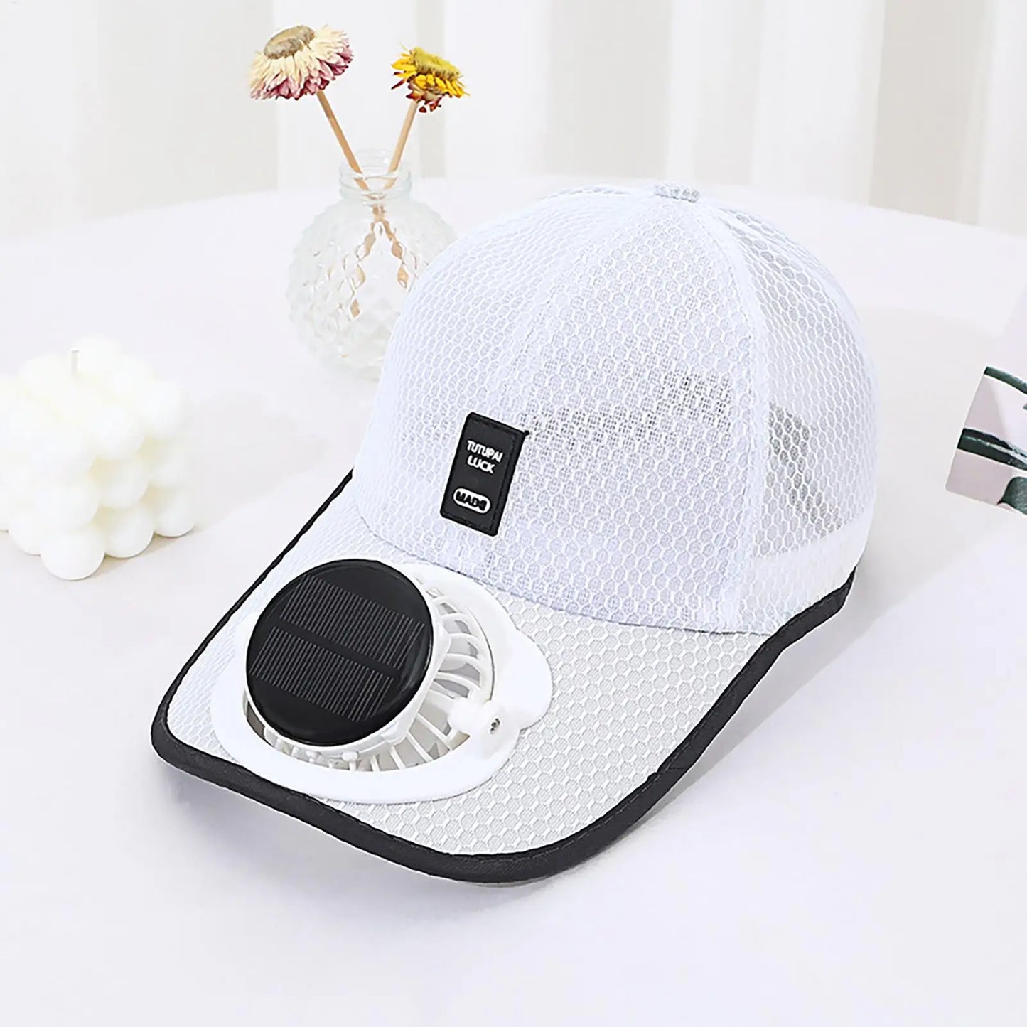 Outdoor Mesh Cap Solar Powered Charging Fan Cap Summer New Style Breathable Sunshade Sun Protection men's women's Adults