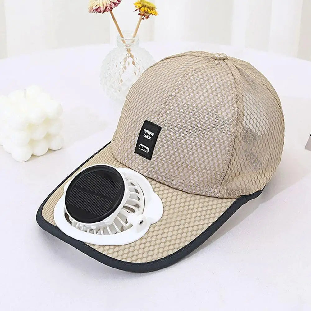 Casquette avec ventilateur intégré - Recharge solaire et USB