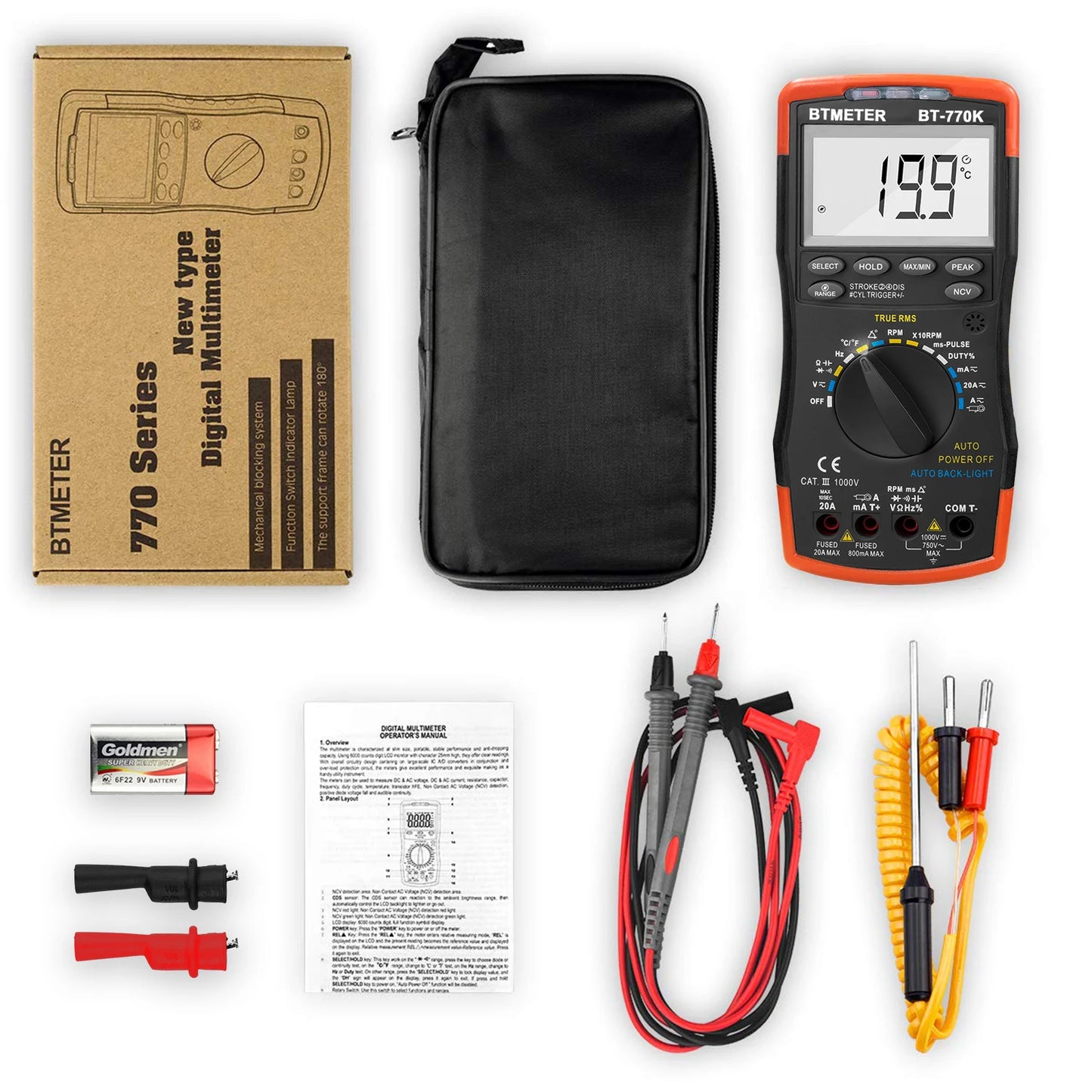 BTMETER True RMS Digital Multimeter,Precision Multimeter,Profession Insulation Tester Voltage Meter Diode Test NCV，770 Series