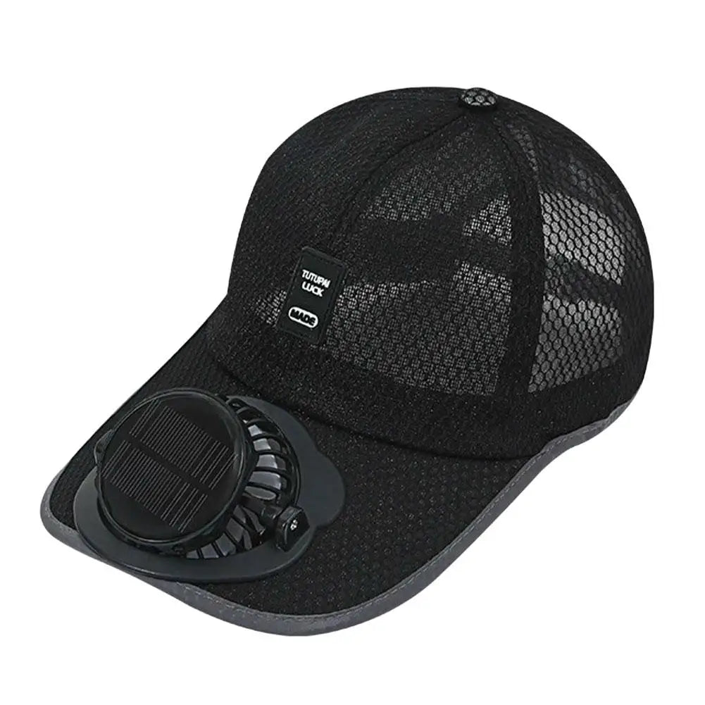 Casquette avec ventilateur intégré - Recharge solaire et USB