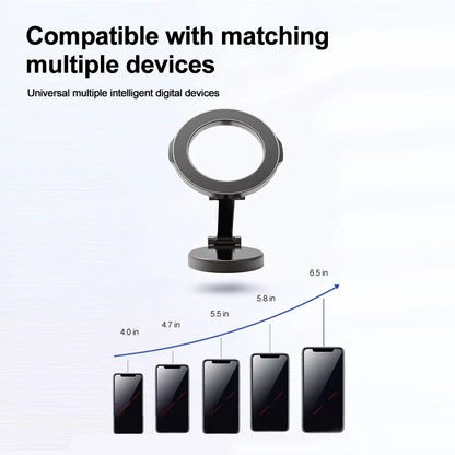 Support magnétique pliable MagSafe de smartphone pour voiture, rotation à 360 degrés ; pour iPhone 15, 14, 13, 12