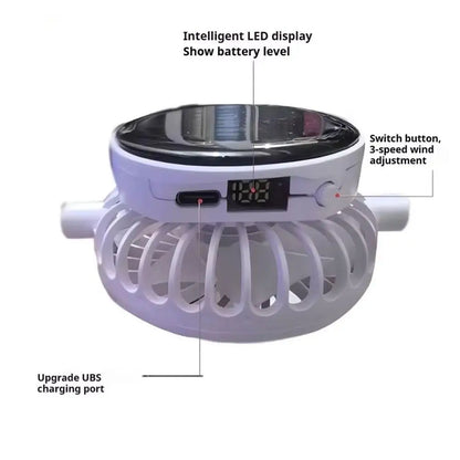 Casquette avec ventilateur intégré - Recharge solaire et USB