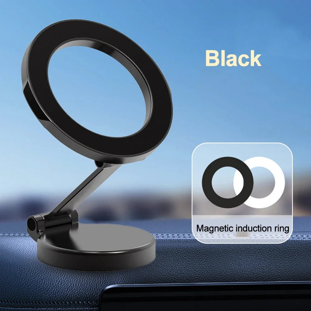Support magnétique pliable MagSafe de smartphone pour voiture, rotation à 360 degrés ; pour iPhone 15, 14, 13, 12